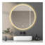 Miroir rond de salle de bain 32 po à DEL avec meuble-lavabo mural, anti-buée, 3 lumières réglables à température de couleur et à intensité variable, miroir de maquillage pour la chambre à coucher et la salle de bain, miroir intelligent pour la d?