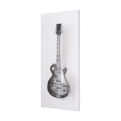 Guitar III a Hand Embelished Textured Canvas