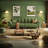 Log Style Cream Fabric Sofa 110.24'' Upholstered Sofa