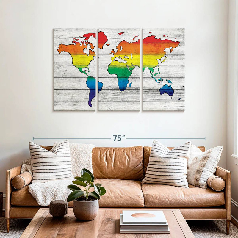 Carte du monde Aliaz Pride, H 36 po x l 57 po