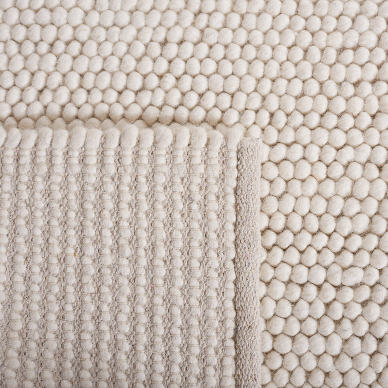 Charvik Solid Color Handmade Area Rug in Ivory