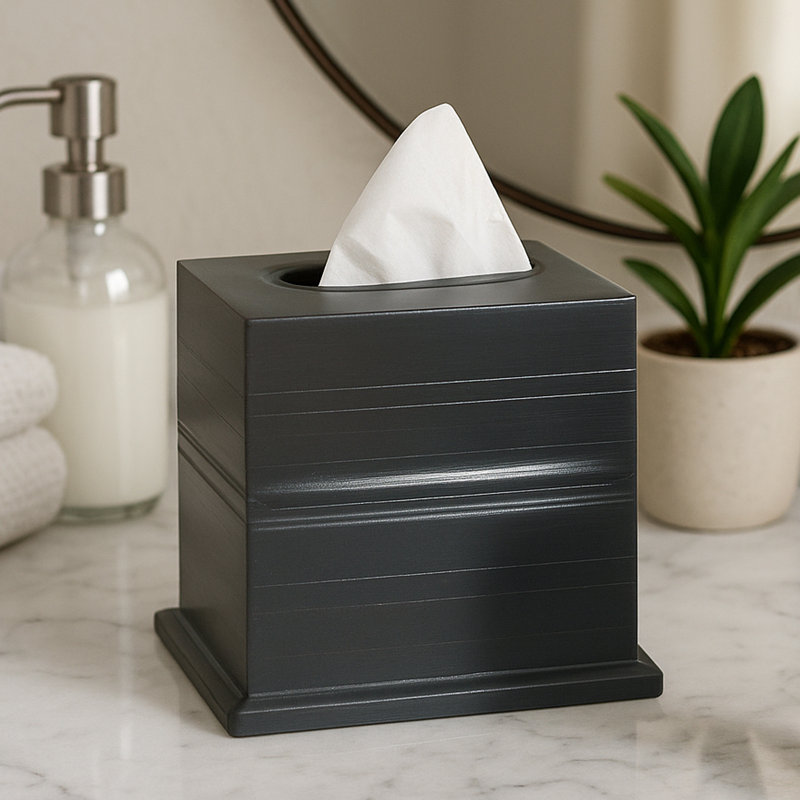 Porte-boîte de mouchoirs carré en acier inoxydable