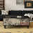 47.24" Black Solid Wood Rectangular Coffee Table