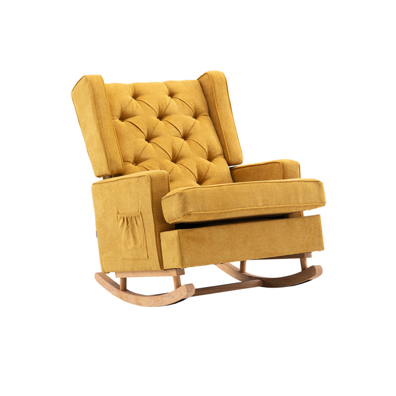 Chaise berçante Elliegrace, Moutarde