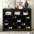 Sleek Design 24 Shoe Cubby Console, Modern Shoe Cabinet With Curved Base, Versatile Sideboard With High-Quality For Hallway, Bedroom, Living Room-1479204965