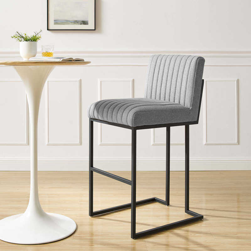 Tabouret de bar Indulge, Velours gris pâle, 1, Tabouret de bar (siège d'une hauteur de 30 po)