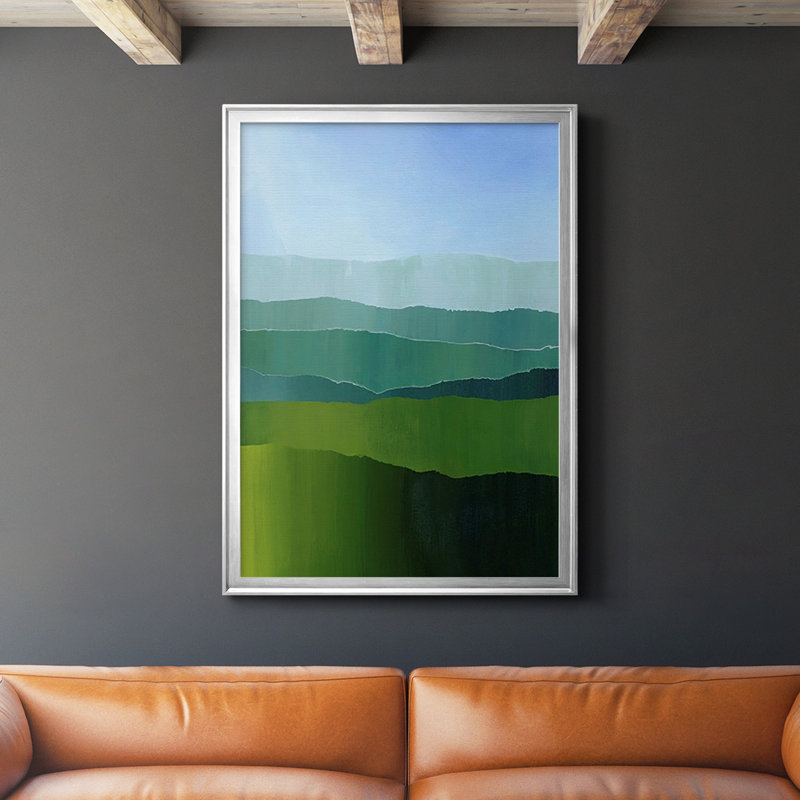 Blue Ridge Fade II - impression d'un seul cadre photo, H 42,5 po x l 30,5 po x P 1,25 po, Argent