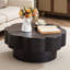 Table basse 31,50 "en forme de fleur moderne, table basse en forme de fleur de prunier avec rangement - placage en bois naturel, pour salon, appartement, bureau, assemblage facile, noir-912324030