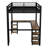 Twin XL Metal Loft Bed with Desk, Bookshelves, Ladder & Guardrails, Space-Saving Loft Bed Frame for Bedroom, Black-117552200