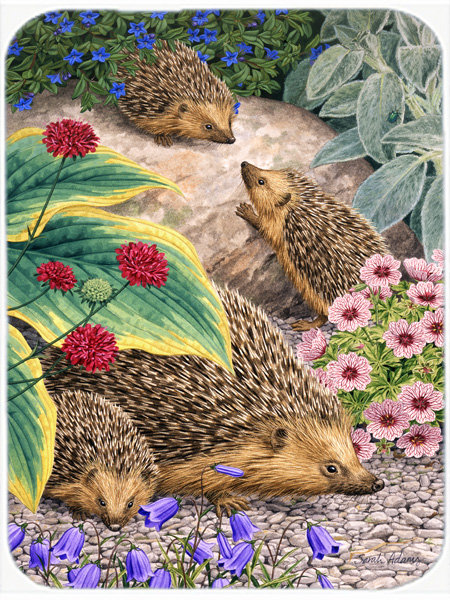Caroline's Treasures Hedgehogs Glass Cutting Board