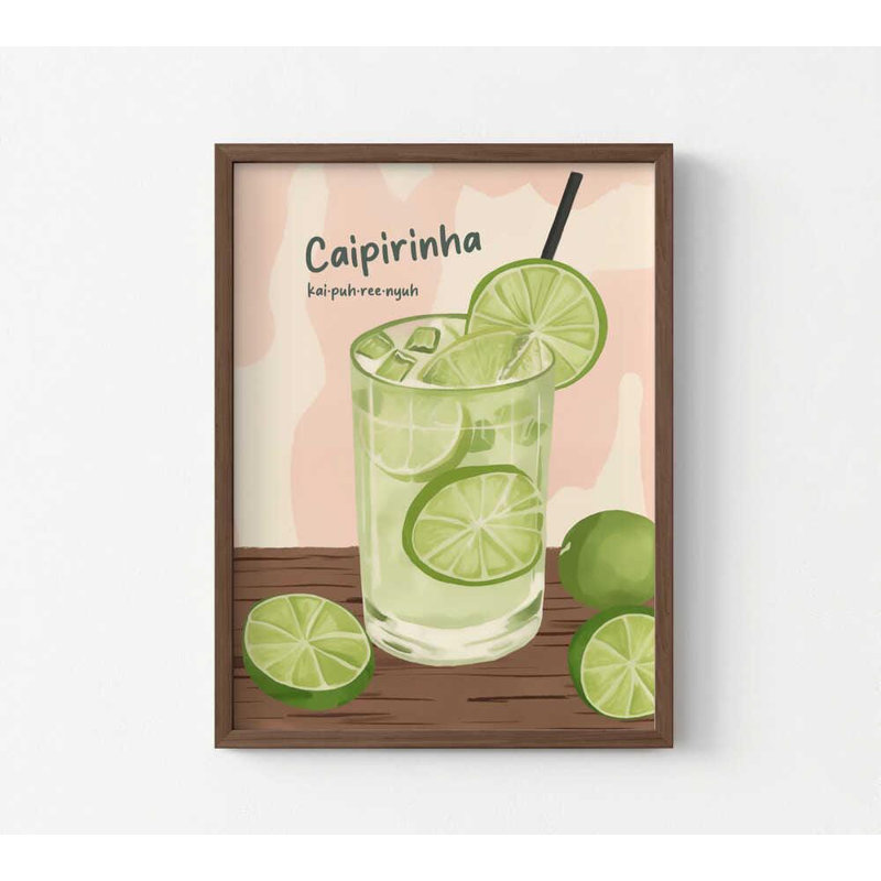 Art mural Caipirinha: boisson fraîche à la lime - encadrée ou imprimée seulement, 32" H x 24" W, Framed Print without Mat