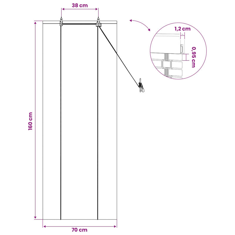Bamboo Roller shade, 70 cm W x 160 cm L