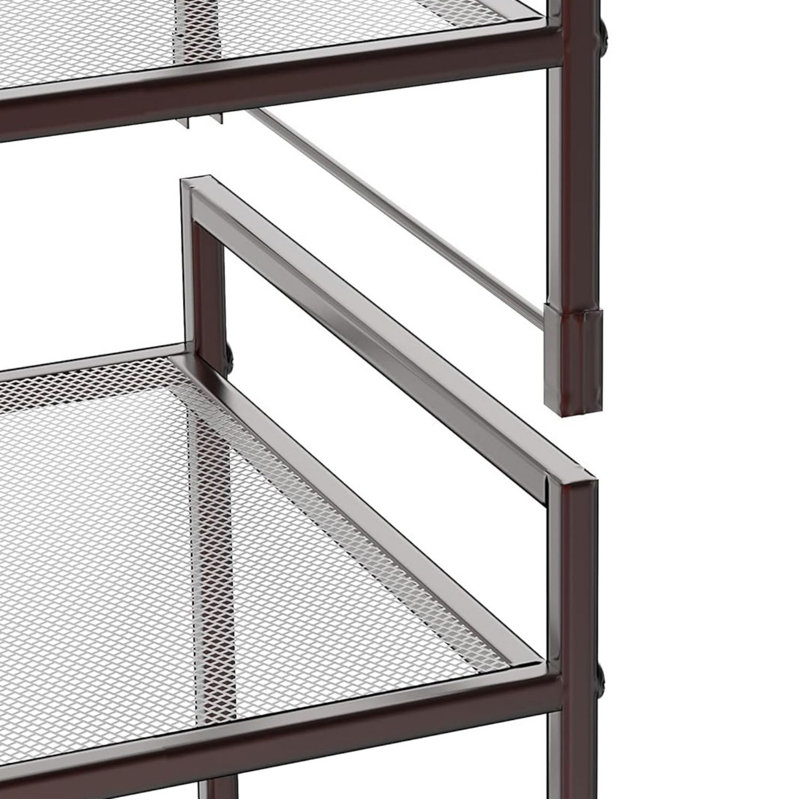 9 Pair Stackable Shoe Rack, Bronze