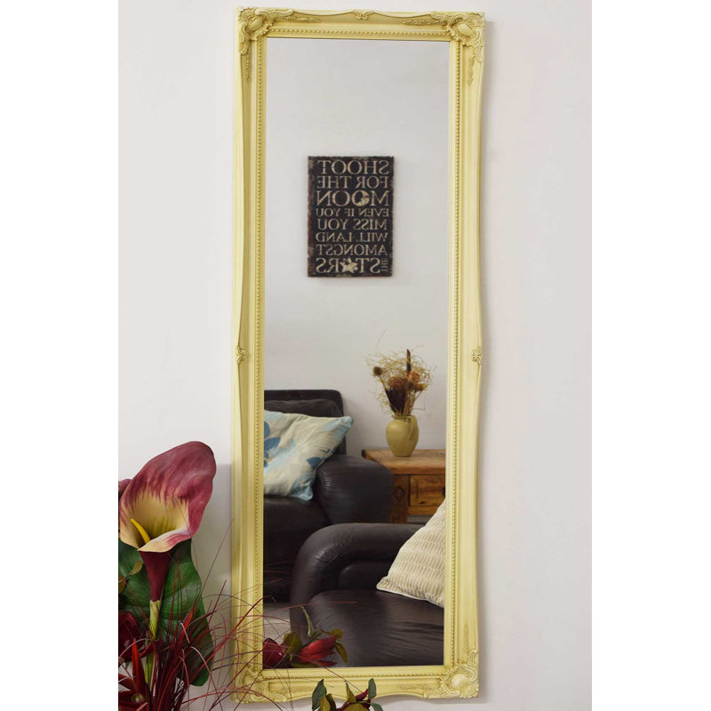 Alexandro Wood Flat Mirror, 122cm H x 41cm W, Ivory