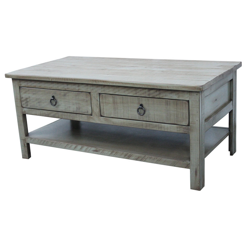 1 table basse Marceline, Bleu pâle rustique
