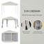 Pavillon de jardin 10 pi x 10 pi, moustiquaire pour l'extérieur avec sac de transport (beige)-123219014