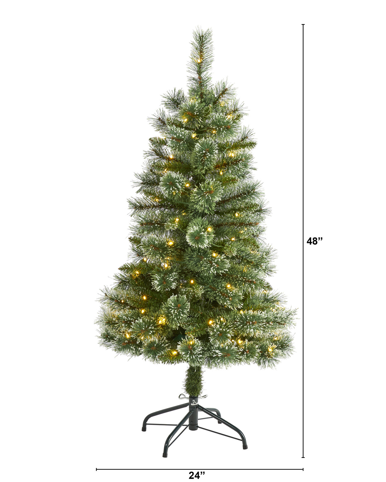 Lighted Artificial Christmas Tree, 4' H