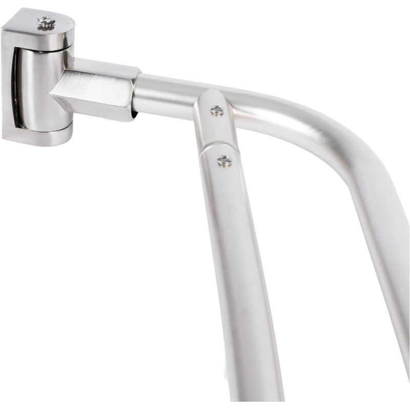 Adjustable Brushed Nickel Double Curved Wall Mounted Shower Rod