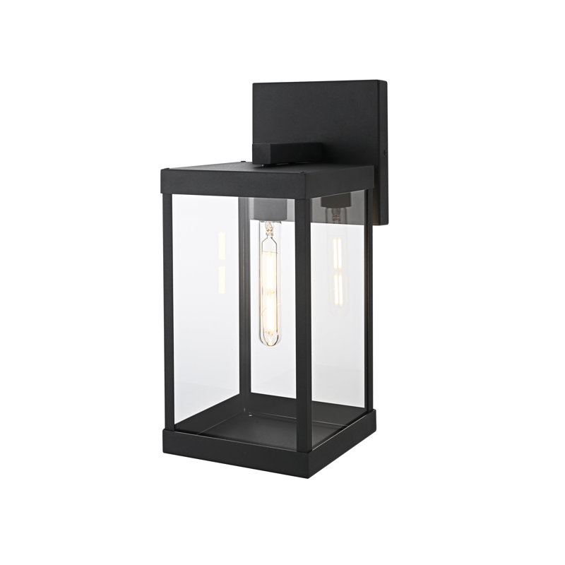 Peter Outdoor Wall Sconce in Black, 18" H x 7" W x 10" D
