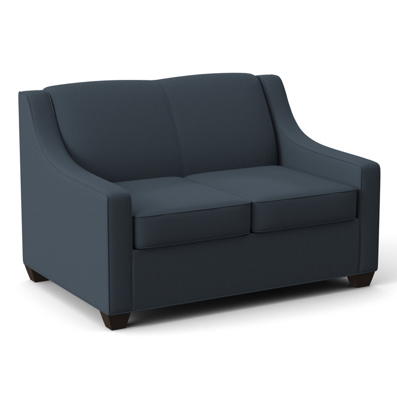 Phillips 52" Square Arm Loveseat with Reversible Cushions, Fluff Lapis, Cafelle