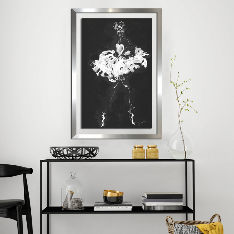 «Dancer», impression, Encadrement argenté, H 27,5 po x l 21,5 po x P 0,75 po