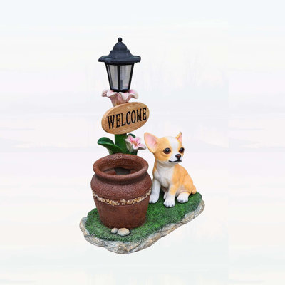 Adorable Sitting Corgi Dog Planter for Outdoor Decor, Perfect for Succulents and Small Flowers, Weather-Resistant and Charming