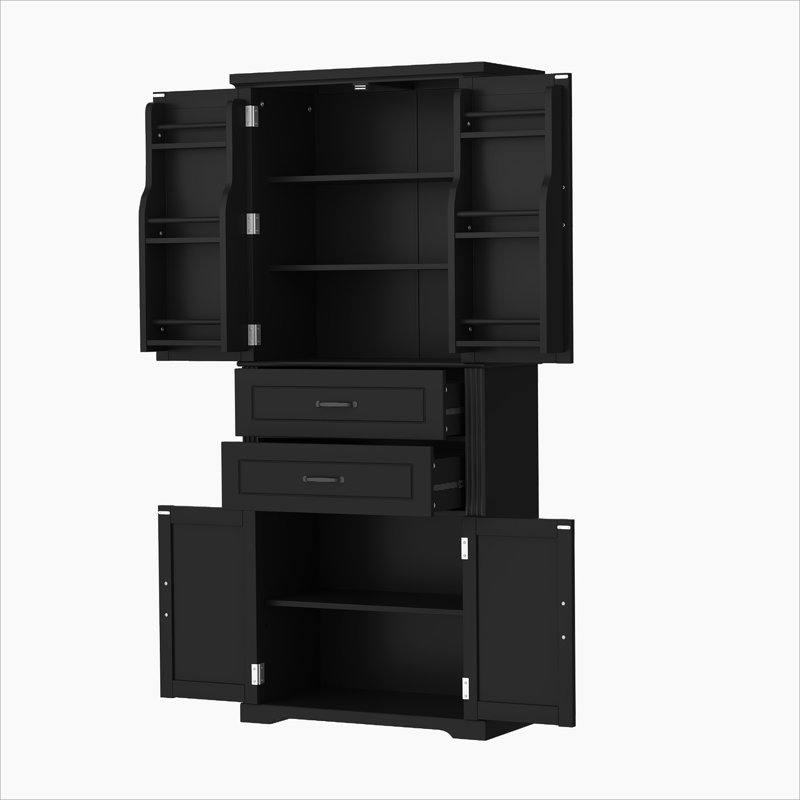 Storage Cabinet with Multi-Functional Storage Space for Kitchen/Bathroom/Dining Room/Living Room , 2 Drawers with Slide Rails, Adjustable Shelf