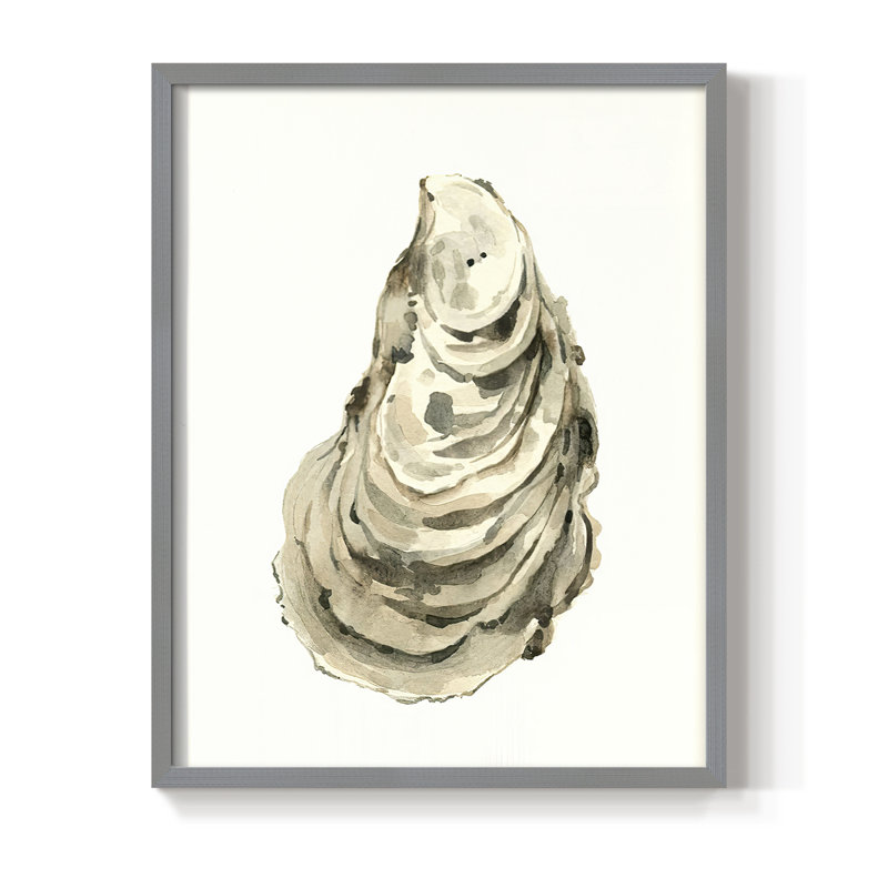 Neutral Oyster Study I  Framed Print - Solid Wood, Gray, 10" H x 8" W