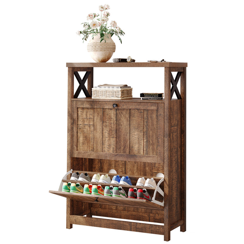 Armoire de rangement à chaussures Herik , Brun