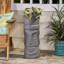 Fleuriste, pot de fleurs gris pierre