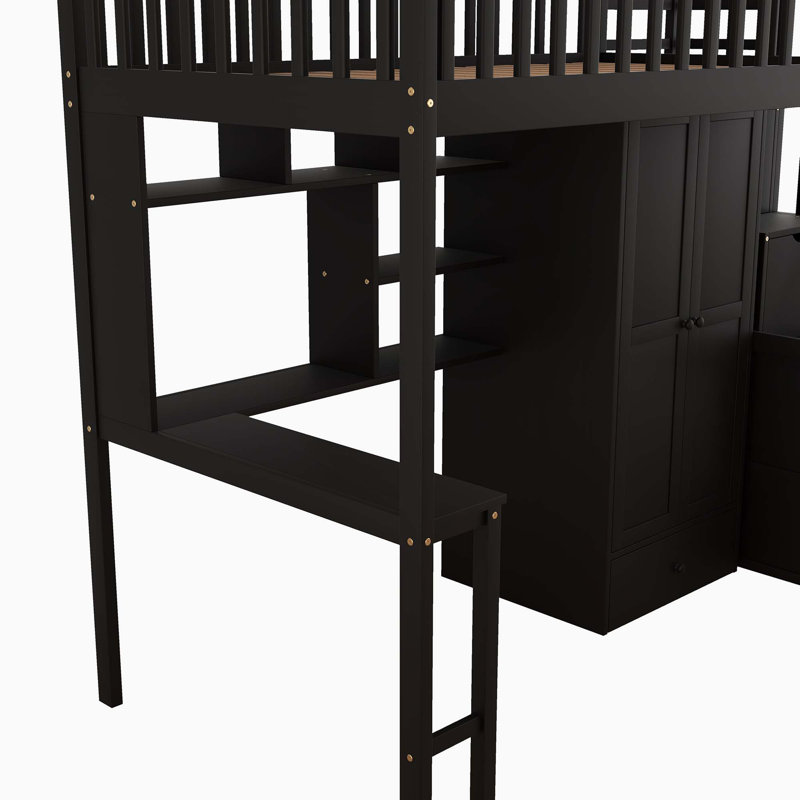 Lit mezzanine simple Hazari Kids, Espresso