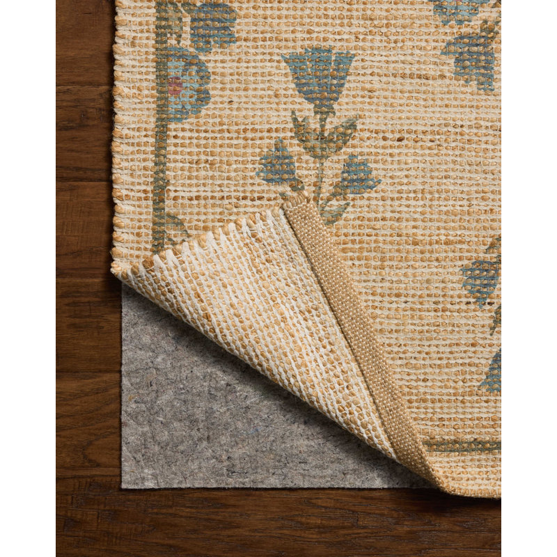 Tapis mousse / bleu Chris Loves Julia x Loloi Rue, Carré 1 pi 6 po