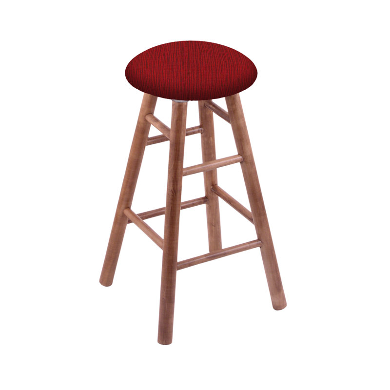 36" Swivel Bar Stool, Natural Oak, Graph Ruby