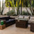 24'' H x 44" W Outdoor Propane Fire Pit Table with Glass Wind Guard, Lid and Hideaway Gas Tank Seat