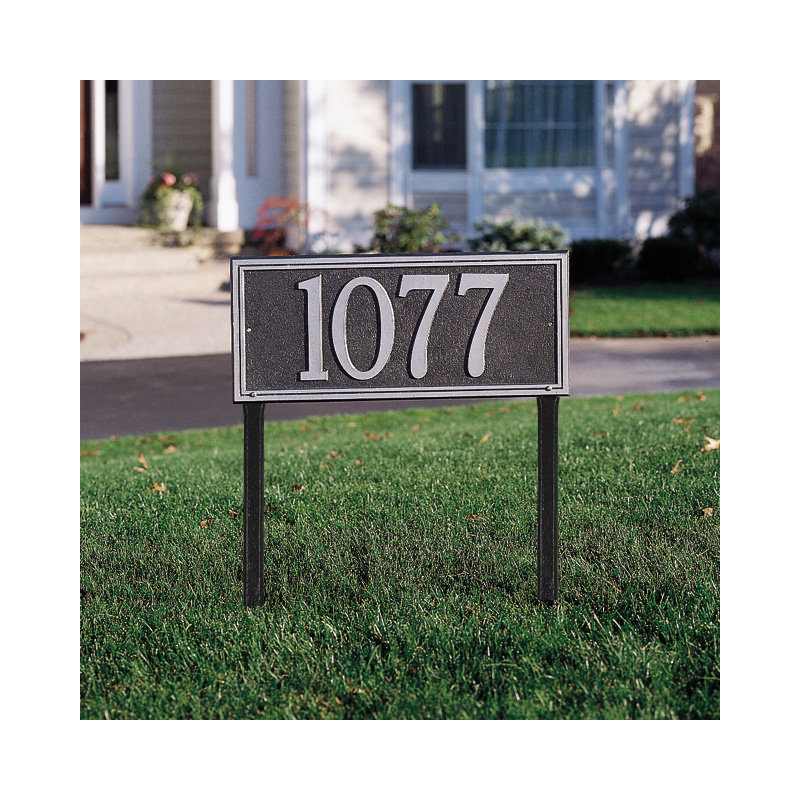 Double Line 1-Line Lawn Address Sign, Yes, Antique Copper