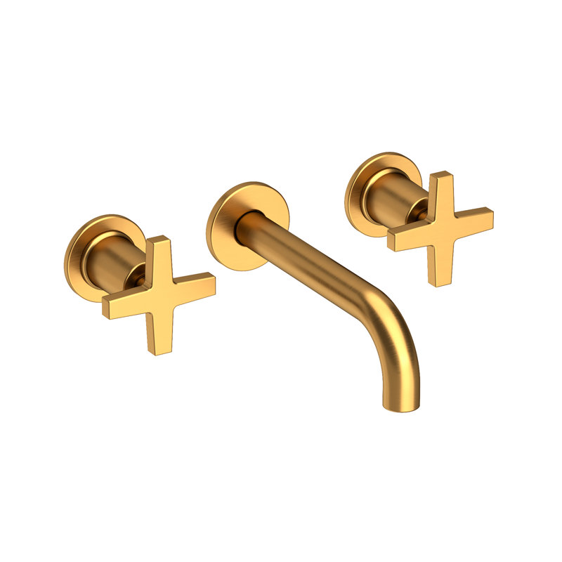 Dorrance Wall Mount Bathroom Faucet, Satin Gold