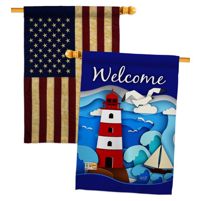 Drapeau de maison en polyester 2 côtés 40 x 28 po