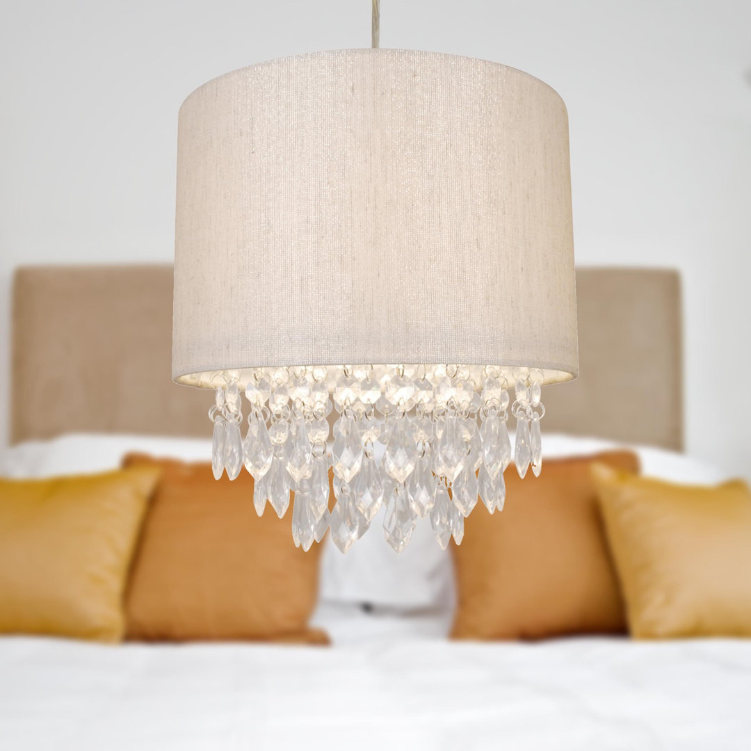 25Cm Silk/Shantung Drum Pendant Shade