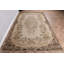 Grand tapis turc vintage en laine Oushak pour le salon beige pour une esthétique de salon raffinée