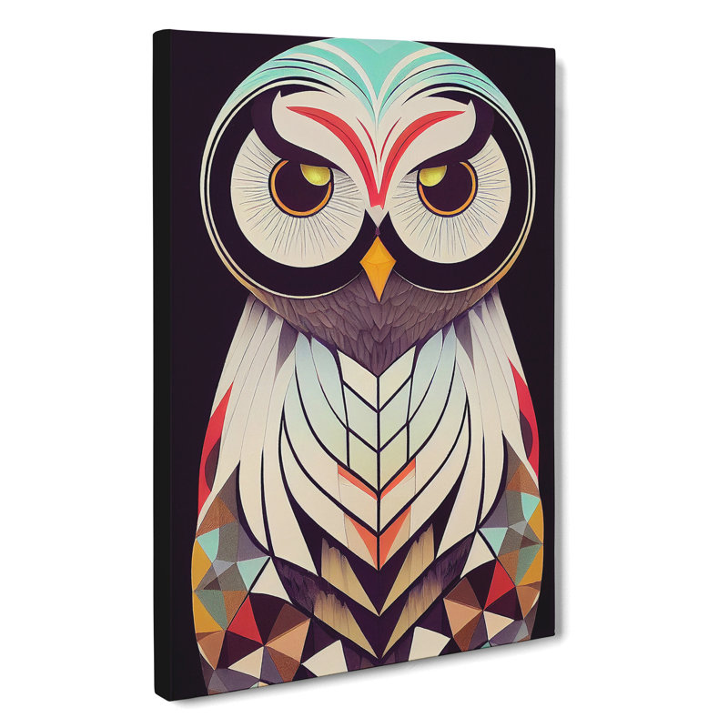 Unique Owl Art No.5 Abstract - Wrapped Canvas Print, 50cm H x 35cm W x 3cm D