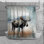 Ribbs Microfiber Shower Curtain
