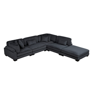 Canapé modulaire 5 pièces avec repose-pieds Traverse