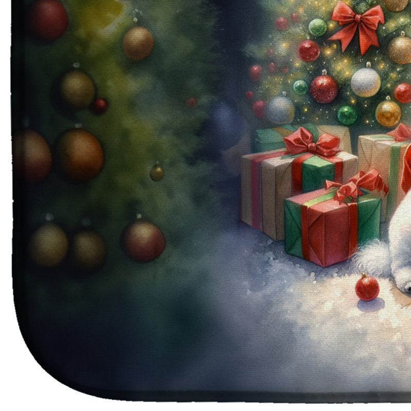 Tapis de vaisselle Bichon Frise et Père Noël