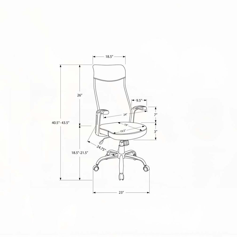 Office Chair,Adjustable Height,Swivel,Ergonomic,Armrests,Computer Desk,Work,Grey Mesh,White Metal,Contemporary,, White
