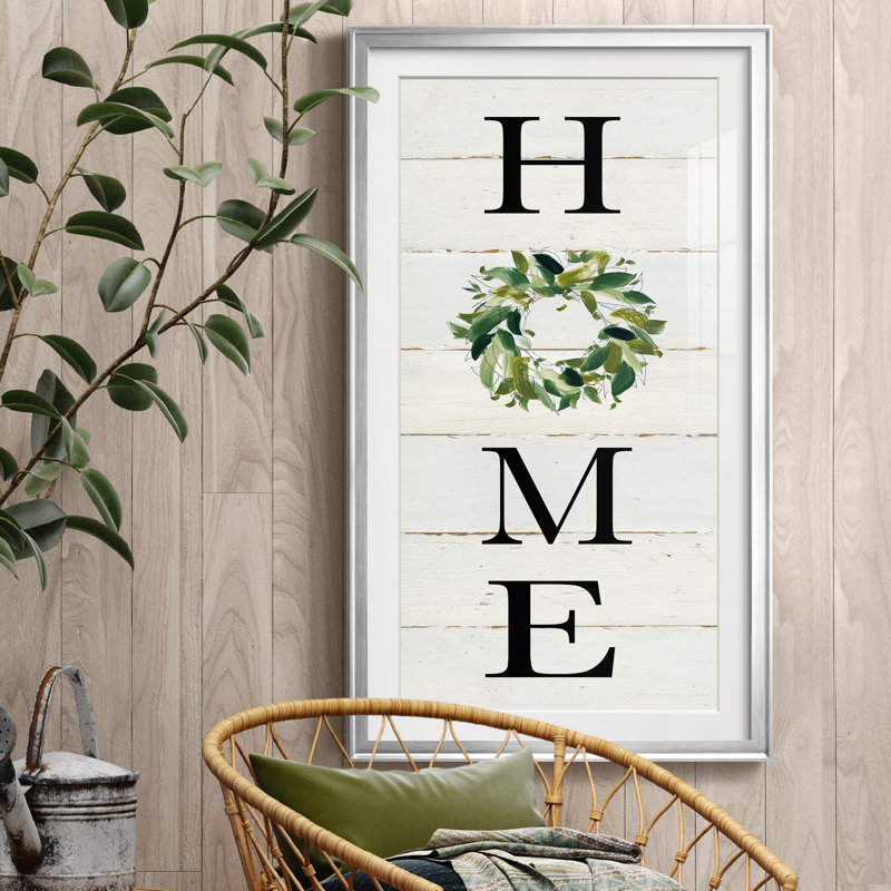 Home - Reproduction d'art textuel avec cadre photo, Papier avec cadre argenté, H 10,5 po x l 18,5 po x P 1,5 po