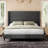 Belo Queen Dark Gray Upholstered Wingback Platform Bed-435998068-435998056