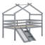 Lit simple mezzanine bas avec glissade, échelle, barrières de sécurité-106752978