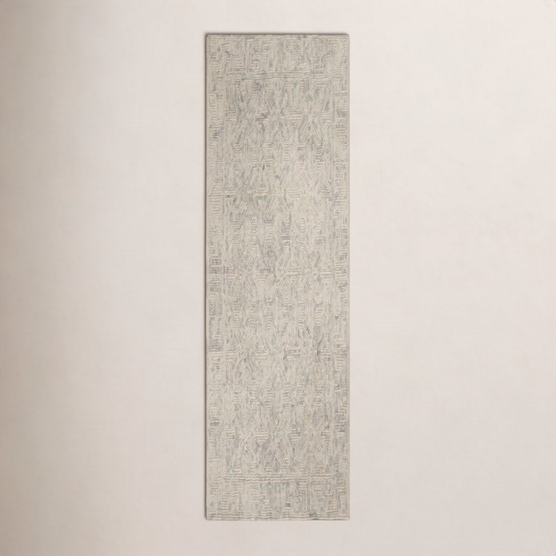 Joseph Handmade Tufted Wool Beige Area Rug, Runner 2'3" x 7'6"