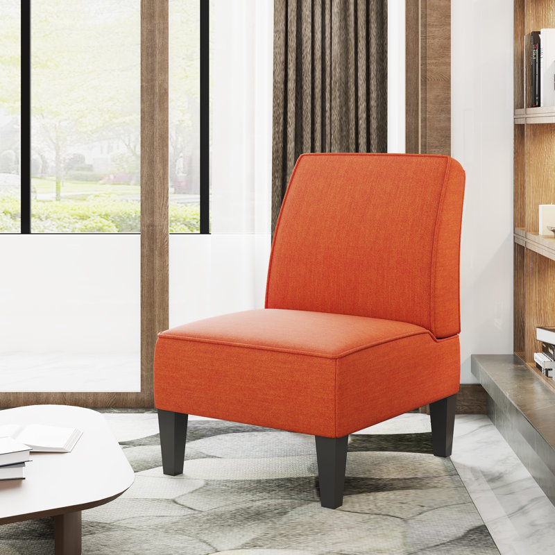 Leanne 22'' Wide Slipper Chair, Orange