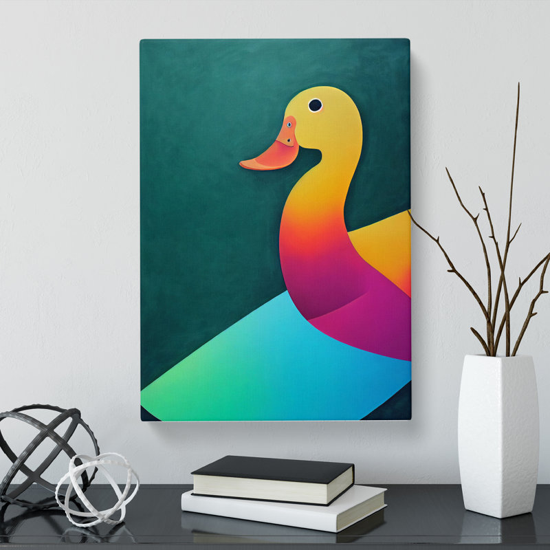 Tahoka Duck In Abstract - Wrapped Canvas, 60cm H x 40cm W x 3cm D